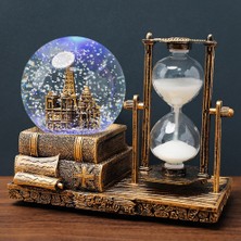 Keyfim Shop Eyfel Işıklı Sulu Kar Küreli Kum Saati Hediyelik Kum Saati