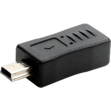 Qincao Siyah Mikro USB Dişi - Mini USB Erkek Adaptör Şarj Aleti Dönüştürücü Adaptör (Yurt Dışından)