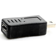 Qincao Siyah Mikro USB Dişi - Mini USB Erkek Adaptör Şarj Aleti Dönüştürücü Adaptör (Yurt Dışından)