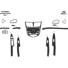 Marscockpitdesign Hyundai Accent Blue Konsol-Maun Kaplama 2011 22PARÇA