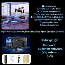 Seyutech Taşınabilir Sinema Dizi Film Projeksiyon 1080P/2K/4K Ev Sineması Dahili Android 11, Wifi & Bluetooth