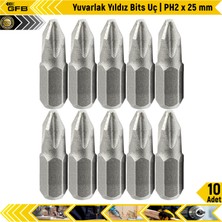 Gfb Yuvarlak Yıldız Bits Uç I Ph2 x 25 mm | 10 Adet
