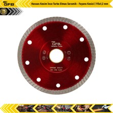 Gfb Hassas Kesim Ince Turbo Elmas Seramik - Fayans Kesici | 115 x 1 2 mm
