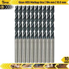 Gfb Uzun Hss Matkap Ucu | 184 mm | 10.0 mm | 10 Adet