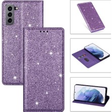 SZY Market Samsung Galaxy S21 Artı 5g Pu Deri Manyetik Kart Için Glitter Flip Case (Yurt Dışından)