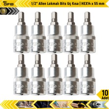 Gfb 1/2" Allen Lokmalı Bits Uç Kısa | HEX14 x 55 mm | 10 Adet