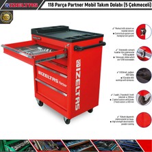İzeltaş 118 Parça Partner Mobil Takım Dolabı (5 Çekmeceli)