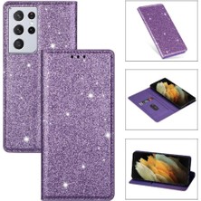 SZY Market Samsung Galaxy S21 Için Glitter Flip Case Ultra 5g Flip Case Cüzdan Pu (Yurt Dışından)