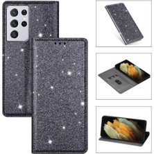 SZY Market Samsung Galaxy S21 Için Glitter Flip Case Ultra 5g Flip Case Cüzdan Pu (Yurt Dışından)