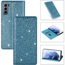 SZY Market Samsung Galaxy S21 Için Glitter Flip Case 5g Flip Case Cüzdan Pu Deri (Yurt Dışından)