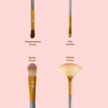 Demstar Professional Makeup Brush Champagne Serisi 4'Lü Set (No:15-16-19-22) Makyaj Fırça Seti