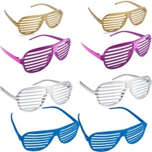 Pandoli Camsız 4 Renk Panjur Model Parti Gözlüğü 8 Adet Retro