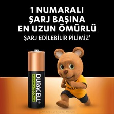 Duracell Şarj Edilebilir AA Pil (2'li Paket), 2500 mAh NiMH, önceden şarj edilmiş, 1 Numaralı En Uzun Ömürlü Şarj Edilebilir pilimiz