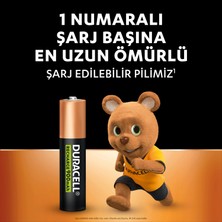 Duracell Şarj Edilebilir AAA Pil (2'li Paket), 900 mAh NiMH, önceden şarj edilmiş, 1 Numaralı En Uzun Ömürlü Şarj Edilebilir pilimiz