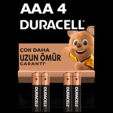 Duracell Alkalin AAA İnce Kalem Pil, 1,5 V LR03/MN2400, 4’lü paket