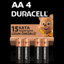 Duracell Alkalin AA Kalem Pil, 1,5 V LR6/MN1500, 4'lü paket