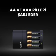 Duracell Cef14 4 Saat Pil Şarj Cihazı, 1 adet + 2'şer adet Şarj Edilebilir AA ve AAA Pil