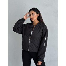 Moda Armanc Unisex Siyah Oversize Bomber Ceket