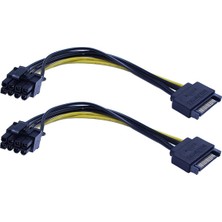 Qincao 10 Adet Yeni 15PIN Sata Erkek - 8pin(6+2) Pcı-E Besleme Kablosu 20 cm Sata Kablosu 15-Pin - 8 Pin Kablo 18AWG Tel (Yurt Dışından)