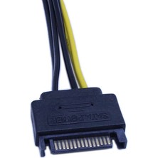 Qincao 10 Adet Yeni 15PIN Sata Erkek - 8pin(6+2) Pcı-E Besleme Kablosu 20 cm Sata Kablosu 15-Pin - 8 Pin Kablo 18AWG Tel (Yurt Dışından)