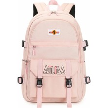 Go Veform Laptop Bölmeli USB Şarj Kablolu Su Geçirmez Lise ve Günlük Sırt Çantası Pembe