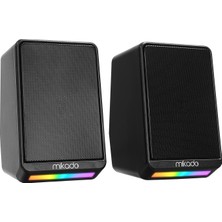 Mikado MD-178 2.0 3W*2 Siyah Rgb Aydınlatmalı USB + 3.5mm USB 5V Speaker Hoparlör