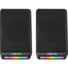 Mikado MD-178 2.0 3W*2 Siyah Rgb Aydınlatmalı USB + 3.5mm USB 5V Speaker Hoparlör