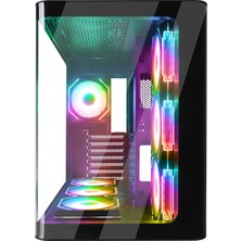 Rampage Loopy Siyah 7*12CM Argb Fan Kontrolcü Temperli Cam Kumandalı Atx Mid-T Gaming Oyuncu Kasası