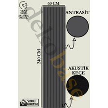 Base 60X240 cm Antrasit Renk Akustik Ahşap Duvar Paneli