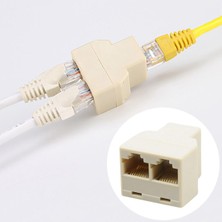 Qincao RJ45 Ayırıcı Adaptör 1 Ila 2 Çift Dişi Bağlantı Noktası Cat5/6 Lan Ethernet Soketi Ağ Bağlantıları Ayırıcı Adaptör P15 (Yurt Dışından)