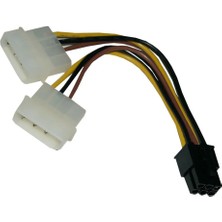 Qincao Çift Atx Molex Gücü - 6 Pinli Pcı Express Kablosu Atx Ide Molex Gücü Çift 4 - 6 Pinli Pcı Express Pcıe Ekran Kartı Adaptör Kablosu (Yurt Dışından)