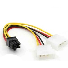 Qincao Çift Atx Molex Gücü - 6 Pinli Pcı Express Kablosu Atx Ide Molex Gücü Çift 4 - 6 Pinli Pcı Express Pcıe Ekran Kartı Adaptör Kablosu (Yurt Dışından)