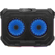 Rampage Sirius S46 RGB Işıklı 2 Fanlı Yükseklik Ayarlı 125 *125*15 2 USB Port Notebook Soğutucu