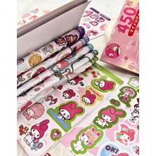 Kağıt Gemi Dükkan Sanrio My Melody Karakteri  Defter 16 Yaprak 450 Adet Sticker / Bullet Journal / Defter Süsleme