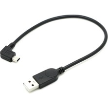 Qincao 25 cm 90 Derece Sol Açılı Mini Usb'den USB 2.0 Erkek A Data Sync Şarj Kablosu (Yurt Dışından)