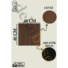 Base 40X40 Ceviz Rengi Akustik Ahşap Duvar Paneli