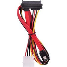 Qincao 1 Adet 15 + 7 Pin Güç Verileri 4 Pin Ide Güç Sata Veri Sert Kablo Adaptör Kablosu Yüksek Hızlı Pc Profesyonel Kablo (Yurt Dışından)