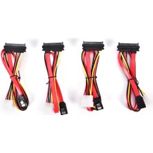 Qincao 1 Adet 15 + 7 Pin Güç Verileri 4 Pin Ide Güç Sata Veri Sert Kablo Adaptör Kablosu Yüksek Hızlı Pc Profesyonel Kablo (Yurt Dışından)