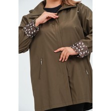 Glr & Gym Seyhan Büyük Beden Kadın Mevsimlik Astarlı Kısa Polyester Trençkot