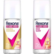 Rexona Vitamin + Bright Kadın Roll On Deodorant Sakura Radiance 45 ml + Rose Glow 45 ml