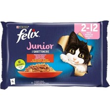 Felix Multipack Sığır ve Tavuk Etli Yavru Kedi Yaş Maması 4 x 85 gr x 2 Adet