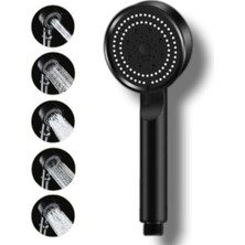 Turbo Fan 5 Fonksiyonlu Su Tasarruflu Duş Başlığı Turbo El Duşu Siyah