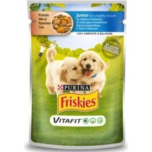 Friskies Junior Tavuklu Pouch Yavru Köpek Konservesi 100 gr x 4 Paket