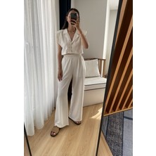Myrum Butik Ekru Premium Gömlek Pantolon Takım M