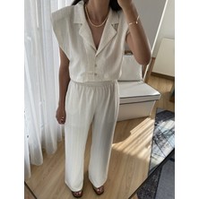 Myrum Butik Ekru Premium Gömlek Pantolon Takım M