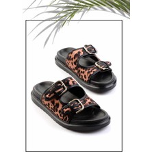 Bambi Leopar Kumaş   Kadın Terlik K04545005104