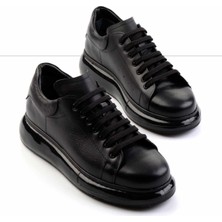 Bambi Siyah Napa  Deri Erkek Sneaker E01323065043