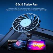 Juo Yeti 2200RPM Rgb Işıklı LED Display Gaming Laptop Notebook soğutucu stand