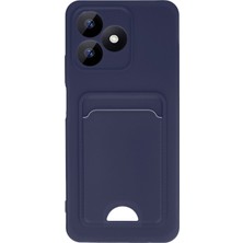 Denza Case Realme Note 50 4g Kılıf Kartvizitli Silikon Kapak - Lacivert