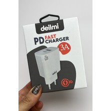 DEİLMİ 20W 2in1 Şarj Başlık Pd Hızlı Şarj Destekli  3 Amper Güç Adaptörü Da-02